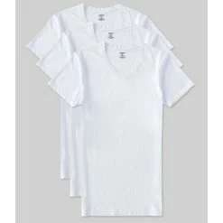 Cheapest 🔥 Murano V-Neck Slim Fit Tees 3-Pack White 😀
