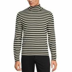 Best Sale ❤️ Murano Performance Feeder Stripe Turtleneck Sweater Black 🌟