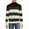 Coupon 🎉 Murano Performance Colorblock Stripe Turtleneck Sweater Black 👍