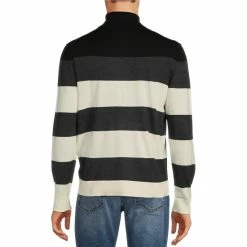 Alternative view of Coupon 🎉 Murano Performance Colorblock Stripe Turtleneck Sweater Black 👍