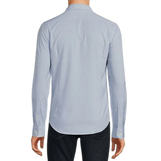 Budget โ๏ธ Murano Slim-Fit Diamond Print Performance Stretch Long-Sleeve Woven ๐ Shirt White ๐ฅ 2 Budget โ๏ธ Murano Slim-Fit Diamond Print Performance Stretch Long-Sleeve Woven ๐ Shirt White ๐ฅ - Image 2