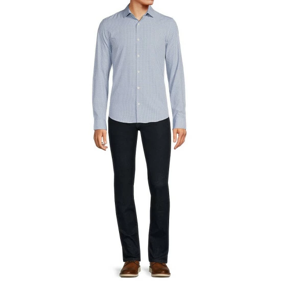 Budget โ๏ธ Murano Slim-Fit Diamond Print Performance Stretch Long-Sleeve Woven ๐ Shirt White ๐ฅ 4 Budget โ๏ธ Murano Slim-Fit Diamond Print Performance Stretch Long-Sleeve Woven ๐ Shirt White ๐ฅ - Image 4