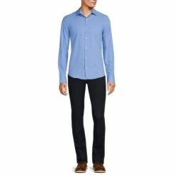 Buy 🎁 Murano Slim-Fit Bubble Print Performance Stretch Long-Sleeve Woven 👕 Shirt Blue 🎉 -Murano Shop unnamed file 704