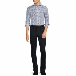 Cheapest 🥰 Murano White/Navy Floral Printed Slim-Fit Spread Collar Poplin 👗 Dress 👕 Shirt Blue ❤️ -Murano Shop unnamed file 708