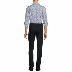 Cheapest 🥰 Murano White/Navy Floral Printed Slim-Fit Spread Collar Poplin 👗 Dress 👕 Shirt Blue ❤️ -Murano Shop unnamed file 709