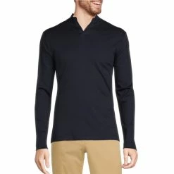 Coupon 🔥 Murano Liquid Luxury Interlock Open Mock Neck Long-Sleeve Tee Black 😀 -Murano Shop unnamed file 773