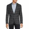 Outlet ⭐ Murano Slim-Fit Blue Plaid Suit Separates Blazer 🎁