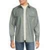 Best Sale 👍 Murano Electric Jungle Collection Slim-Fit Faux Leather 👚 Shirt Jacket Sage 😀