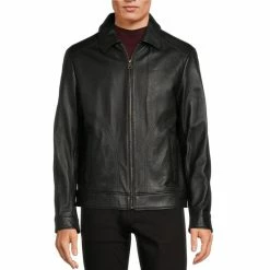 Cheap 👍 Murano Pebble Texture Lamb Leather Jacket Black 💯