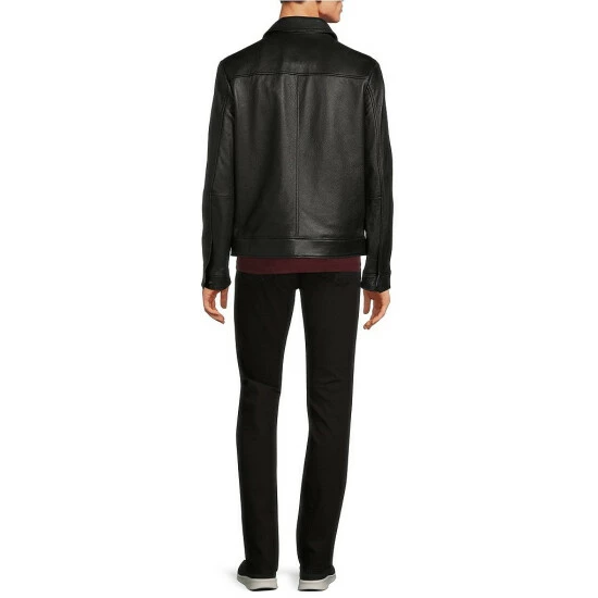 Cheap π Murano Pebble Texture Lamb Leather Jacket Black π― 4 Cheap π Murano Pebble Texture Lamb Leather Jacket Black π― - Image 4