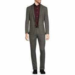 Buy 👍 Murano Slim-Fit Plaid Suit Separates Blazer Burgundy 🛒 -Murano Shop unnamed file 793