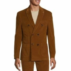 Best Pirce 💯 Murano Intergalactic Collection Slim-Fit Double Breasted Corduroy Suit Separates Blazer Tobacco 🤩