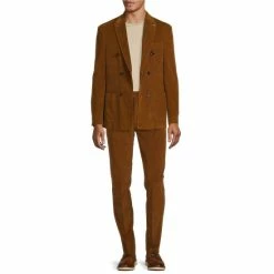 Best Pirce 💯 Murano Intergalactic Collection Slim-Fit Double Breasted Corduroy Suit Separates Blazer Tobacco 🤩 -Murano Shop unnamed file 796