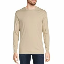 Outlet ✨ Murano Liquid Luxury Solid Classic-Fit Long-Sleeve Tee Sand ✔️