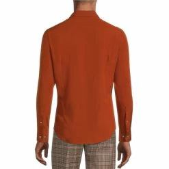 Best Pirce 👏 Murano Big & Tall Slim-Fit Solid Performance Stretch Long-Sleeve Woven 👕 Shirt Copper ⭐ -Murano Shop unnamed file 811