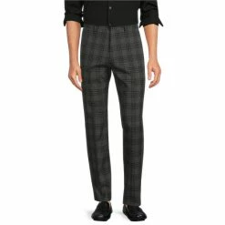 Coupon 🔥 Murano Alex Flat Front Slim-Fit Plaid 👗 Dress Pants Green 👍