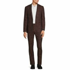 Promo ⭐ Murano Slim-Fit Jacquard Paisley Blazer Burgundy 💯 -Murano Shop unnamed file 820