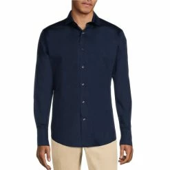Best reviews of ✨ Murano Solid Sateen Long-Sleeve Woven 👕 Shirt Black 👏