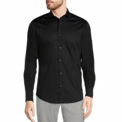 Best reviews of ✨ Murano Solid Sateen Long-Sleeve Woven 👕 Shirt Black 👏 -Murano Shop unnamed file 835