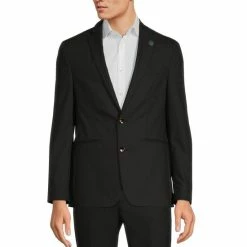 Best Pirce ⭐ Murano Electric Jungle Collection Slim-Fit Tonal Leopard Jacquard Suit Separates Blazer Black 🥰