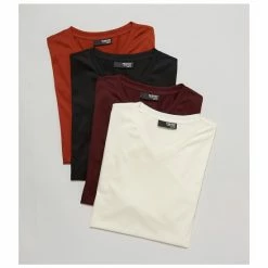 New ⭐ Murano Liquid Luxury Slim-Fit Jersey Long-Sleeve V-Neck Tee Dark Copper 👏 -Murano Shop unnamed file 859