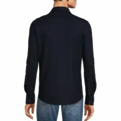 Wholesale 🤩 Murano Liquid Luxury Slim-Fit Long Sleeve Polo 👚 Shirt Dark Navy 😍 -Murano Shop unnamed file 885
