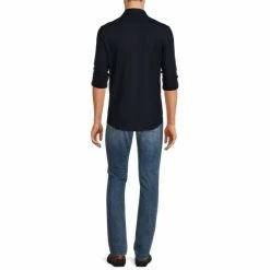 Wholesale 🤩 Murano Liquid Luxury Slim-Fit Long Sleeve Polo 👚 Shirt Dark Navy 😍 -Murano Shop unnamed file 887