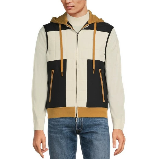 Wholesale ๐ Murano Liquid Luxury Mixed Media Hood Full-Zip Vest Black ๐ 1 Wholesale ๐ Murano Liquid Luxury Mixed Media Hood Full-Zip Vest Black ๐