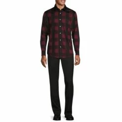 Promo ✨ Murano Buffalo Plaid Long-Sleeve Woven 👕 Shirt Black 🛒 -Murano Shop unnamed file 898