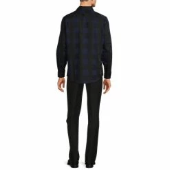 Promo ✨ Murano Buffalo Plaid Long-Sleeve Woven 👕 Shirt Black 🛒 -Murano Shop unnamed file 903