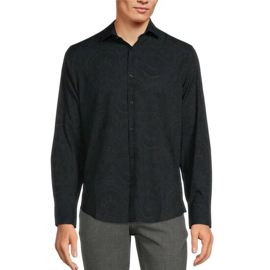 Best deal ✨ Murano Big & Tall Slim-Fit Paisley Print Performance Stretch Long-Sleeve Woven 👚 Shirt Black 🎉 1 Best deal ✨ Murano Big & Tall Slim-Fit Paisley Print Performance Stretch Long-Sleeve Woven 👚 Shirt Black 🎉