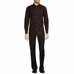 Top 10 💯 Murano Tonal Paisley Print Long-Sleeve Woven 👕 Shirt Burgundy 😍 -Murano Shop unnamed file 920