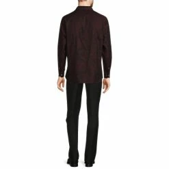 Top 10 💯 Murano Tonal Paisley Print Long-Sleeve Woven 👕 Shirt Burgundy 😍 -Murano Shop unnamed file 921