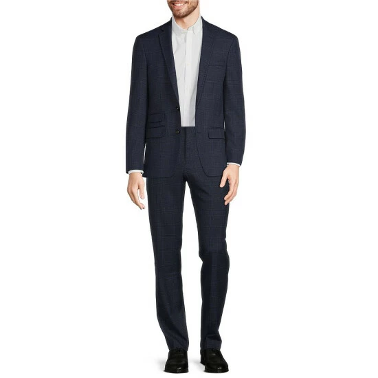 Best Sale π Murano Slim-Fit Plaid Suit Separates Blazer Navy π 3 Best Sale π Murano Slim-Fit Plaid Suit Separates Blazer Navy π - Image 3