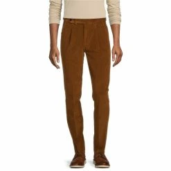 Hot Sale ⭐ Murano Intergalactic Collection Lucas Pleated Corduroy Suit Separates 👗 Dress Pants Tobacco 🥰