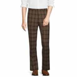 Promo 🤩 Murano Alex Slim-Fit Plaid Suit Separates Flat Front 👗 Dress Pants Brown 👏